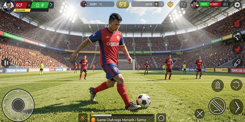 Tampilan seru dari gameplay olahraga di 6CF.