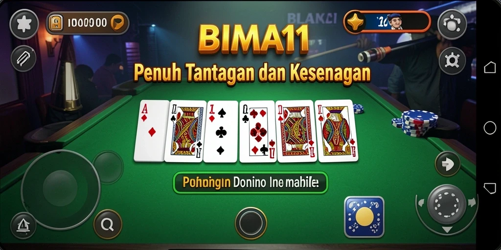 Tampilan menarik dari gameplay domino BIMA11 yang seru.