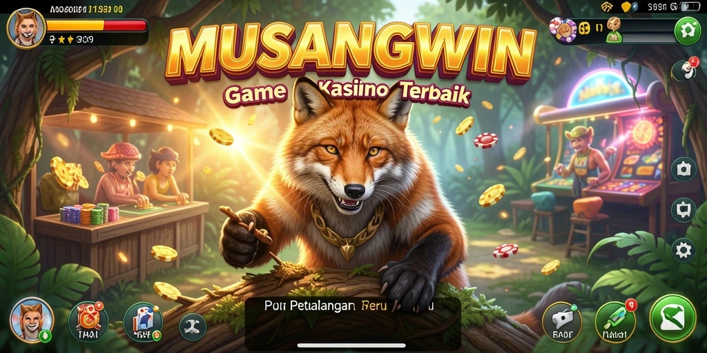 Screenshot gameplay kasino MUSANGWIN yang mendebarkan dan penuh aksi.