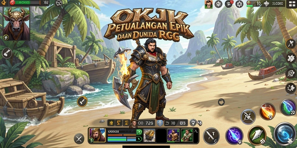 Tampilan gameplay RPG yang seru dan mendebarkan di OKJK.